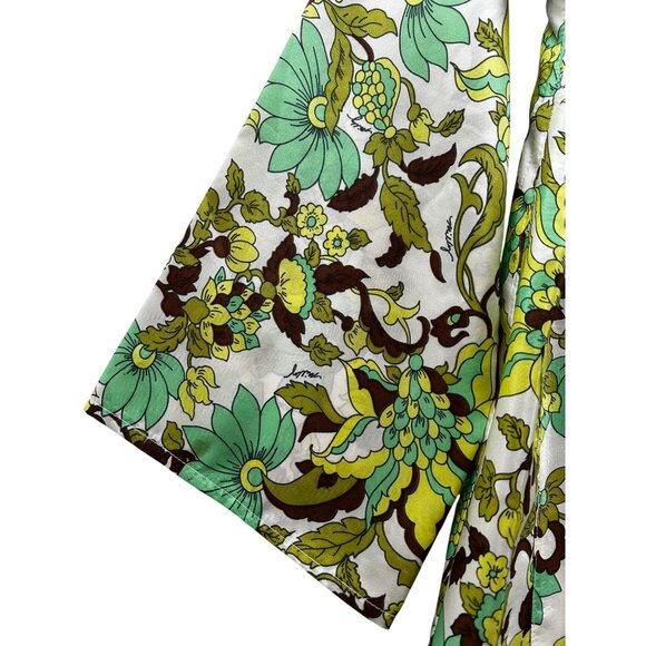 Milly Cabana Y2K Resort Tunic Dress Signed Mod Floral Print Gold Tassel Detail M - Picture 7 of 11